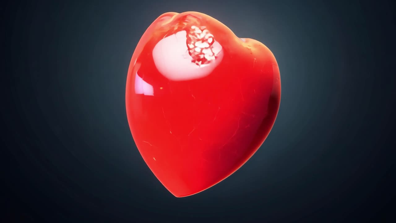 corazones rojos, enteros y rotos