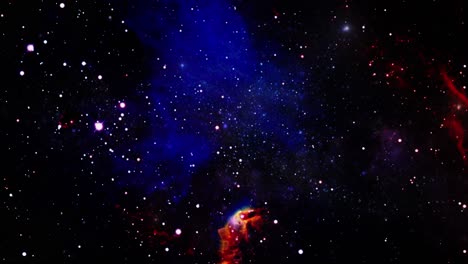 nubes nebulosas oscuras flotan en el universo lleno de estrellas