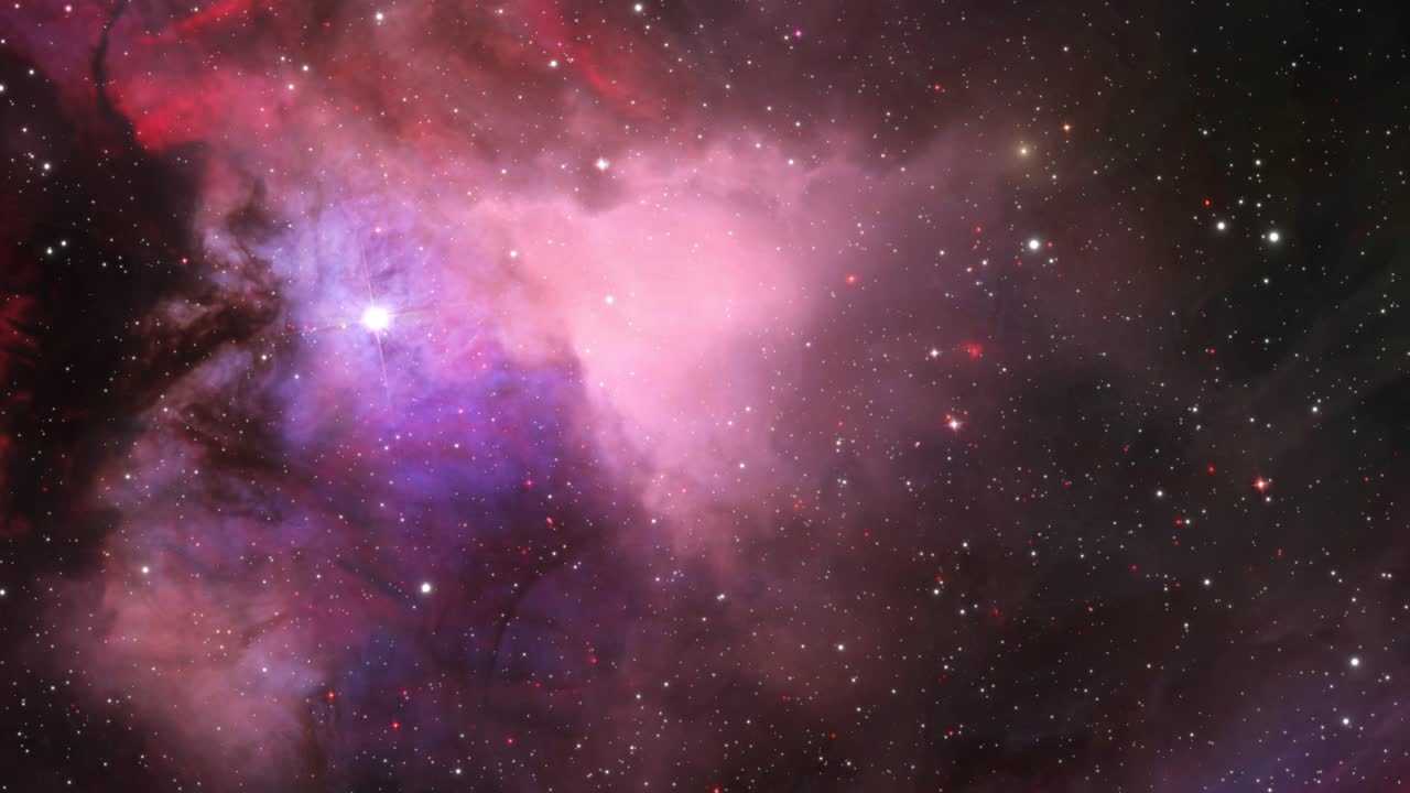 Volo spaziale verso una nebulosa nell'universo.