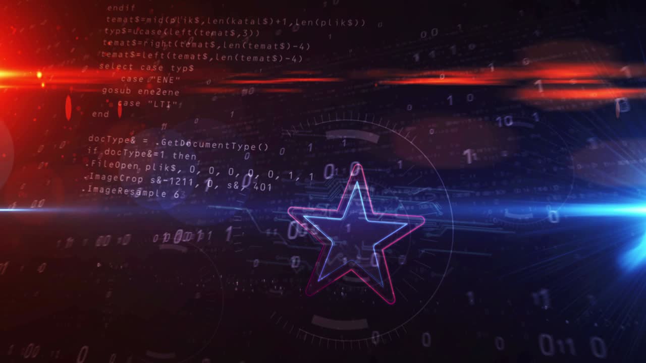 Star symbol abstract loopable tunnel animation