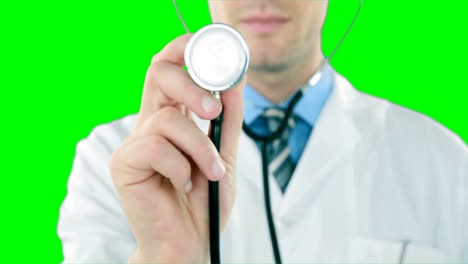 doctor examining with stethoscope