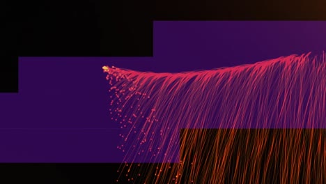 animation von geometrischen formen über leuchtend lila lichter auf dunklem hintergrund