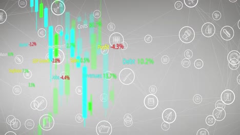 Animation-of-data-processing-over-media-icons