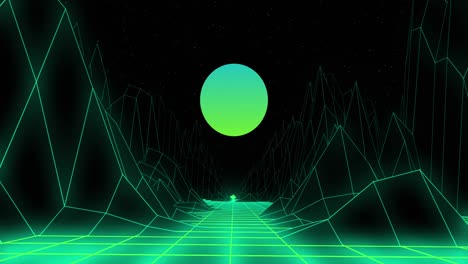 animación de texto zap sobre montañas digitales sobre fondo negro