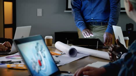 Businessman giving presentation in conference room 4k