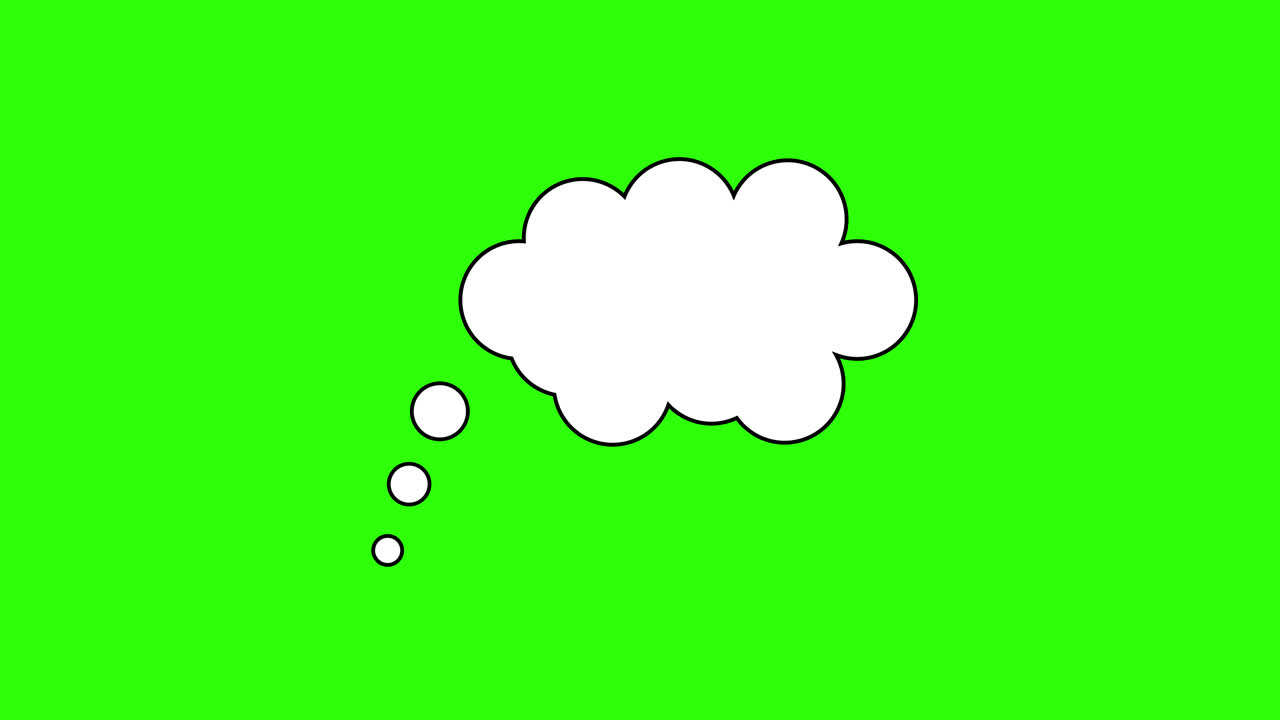 Animated Thought Bubble Appearing on Green Screen