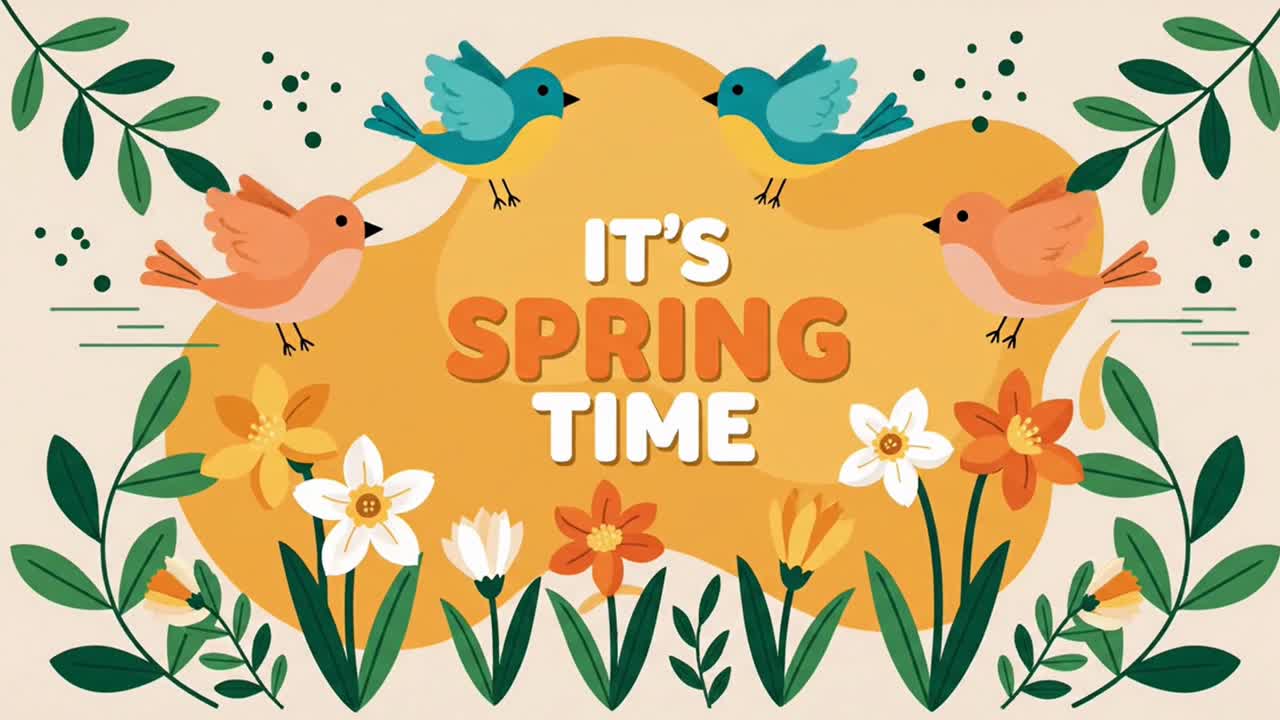It's spring time animated greeting card