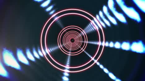 animation of neon tunnel on black background