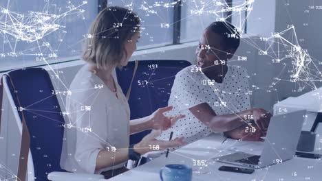 Animation of network of connections over diverse business people