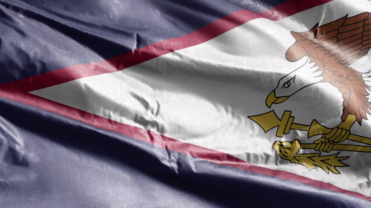 아메리칸 사모아 섬유 발은 바람의 순환에 천천히 흔들립니다. 아메리컨 사모아 발이 부드럽게 바람에 흔들립니다, 직물 섬유 조직, 완전한 채우기 배경, 20 초 순환.