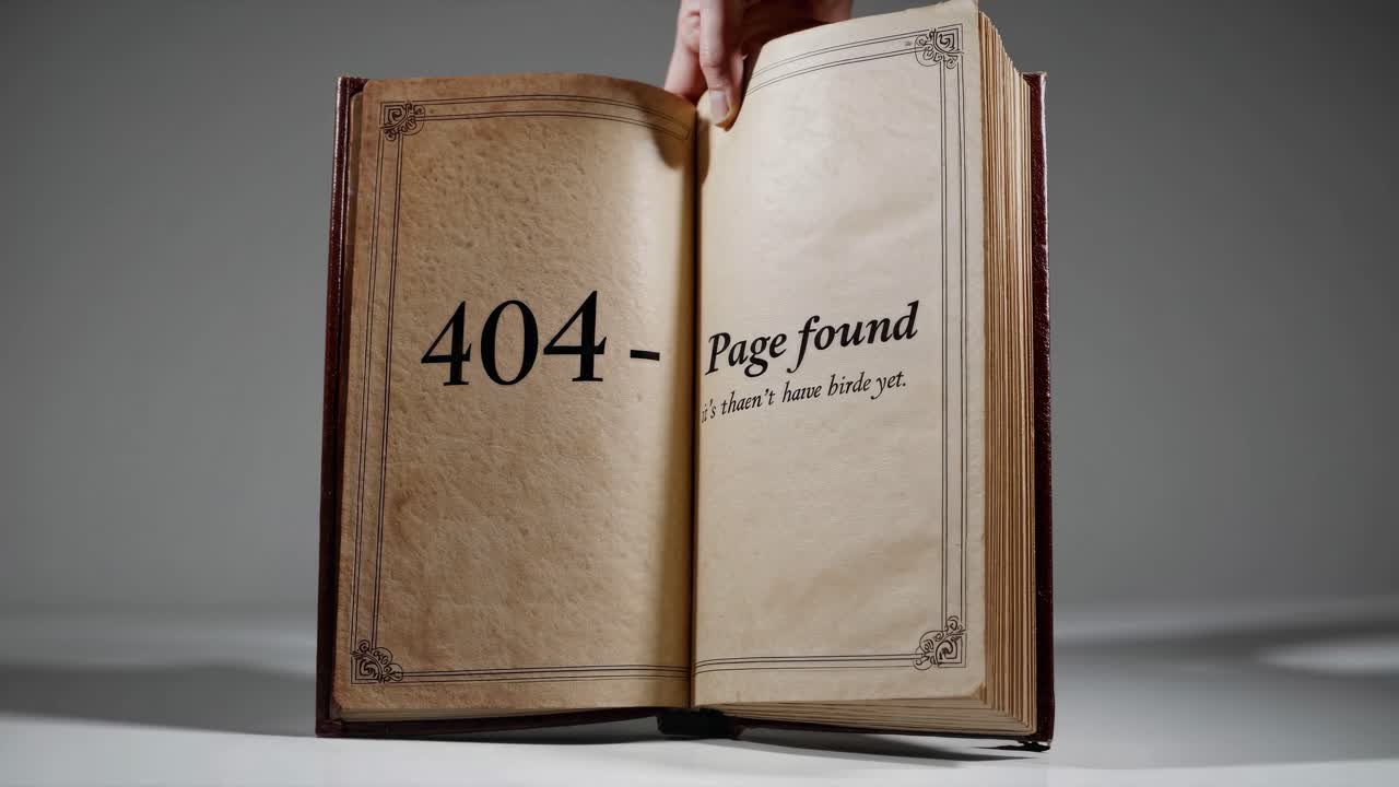 Open Book Showing 404 Error Page