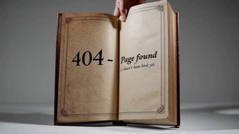 Open Book Showing 404 Error Page