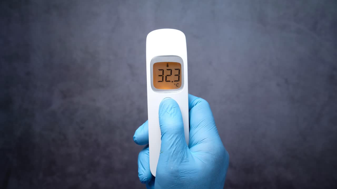 사용 중인 휴대용 디지털 온도계