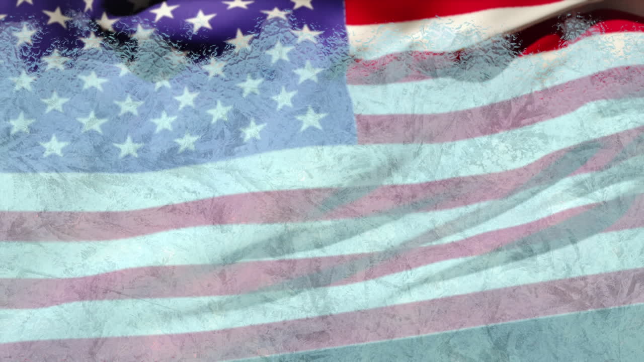 animación de formas sobre la bandera de los ee.uu.