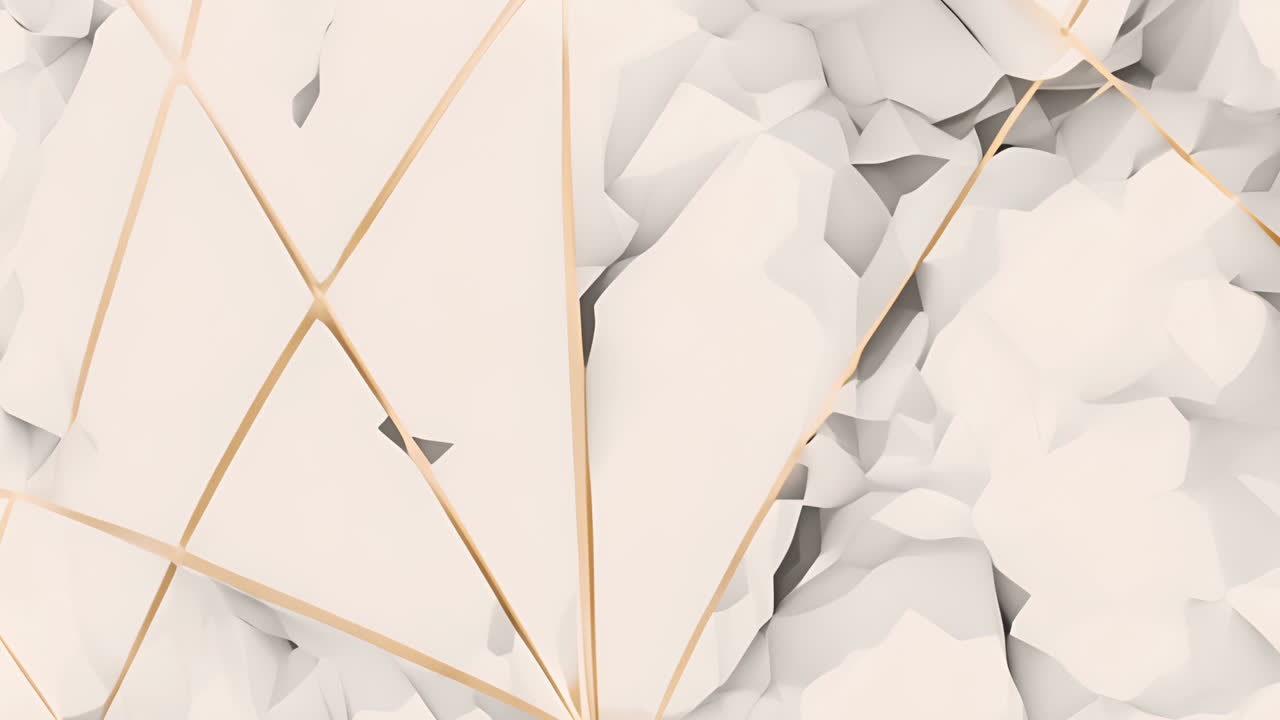 Geometric shapes and lines animation over abstract white background