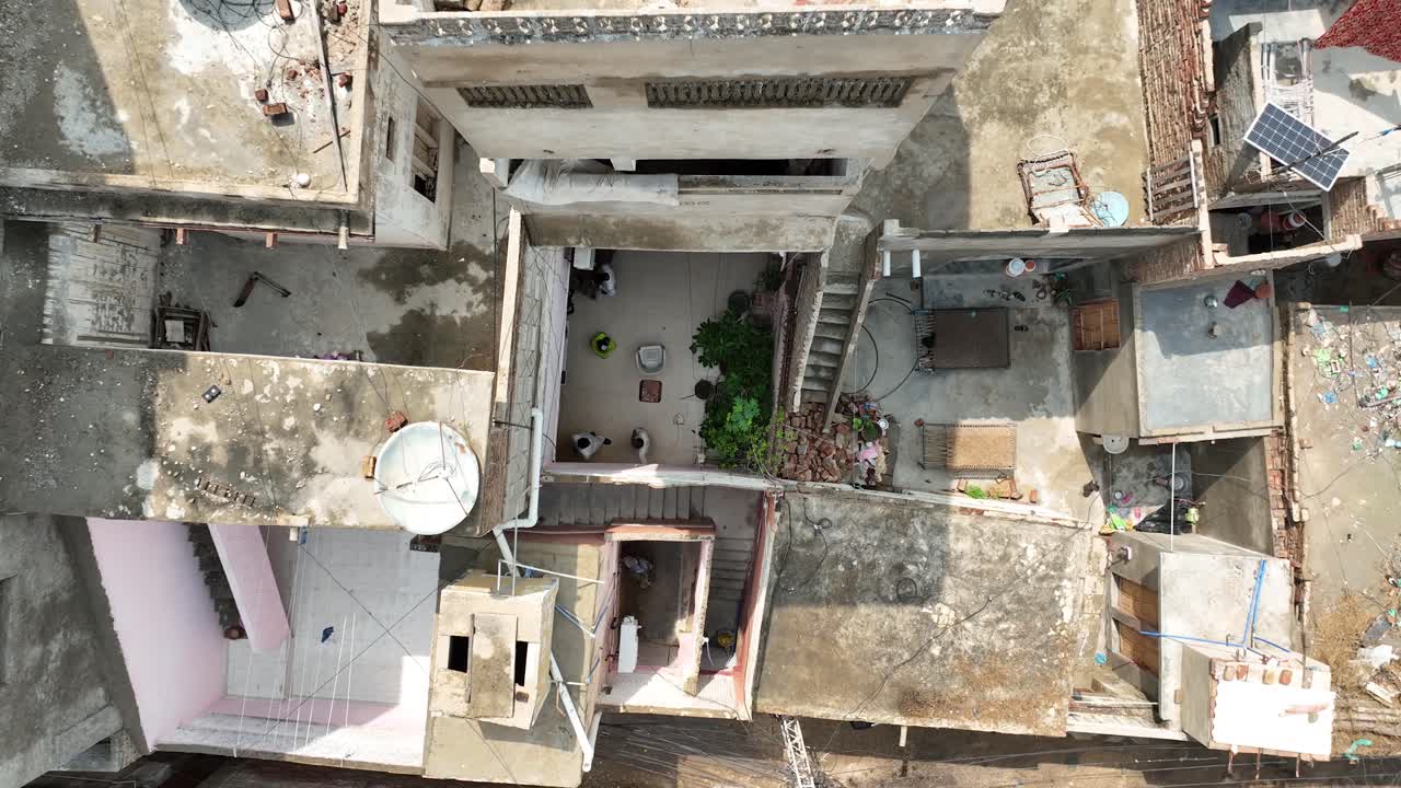 Bird's-eye View of Badin Rooftops, Pakistan. Aerial