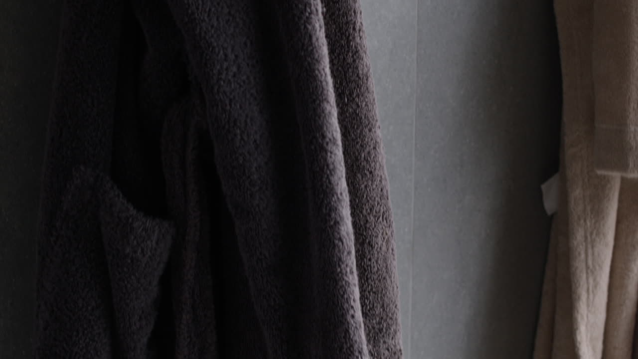 Towels Hanging in Bathroom