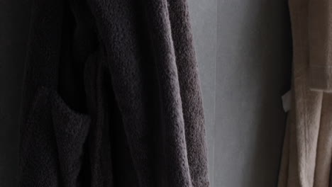 towels hanging in bathroom