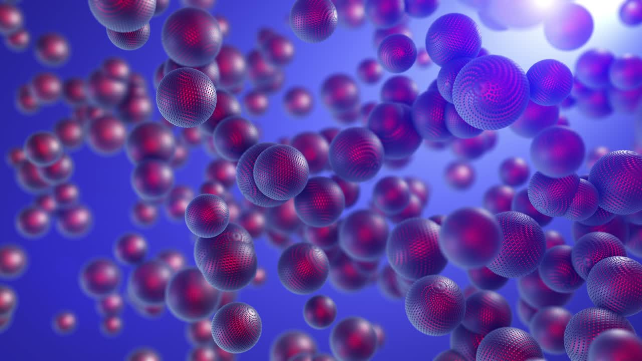 esferas 3d abstractas con textura de baches que se mueven lentamente en el espacio 3d