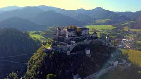 Aerial-drone-footage-of-Hochosterwitz-castle