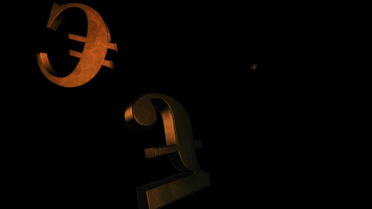 símbolos de moneda dorada apareciendo en un bucle de video sin fisuras sin fin