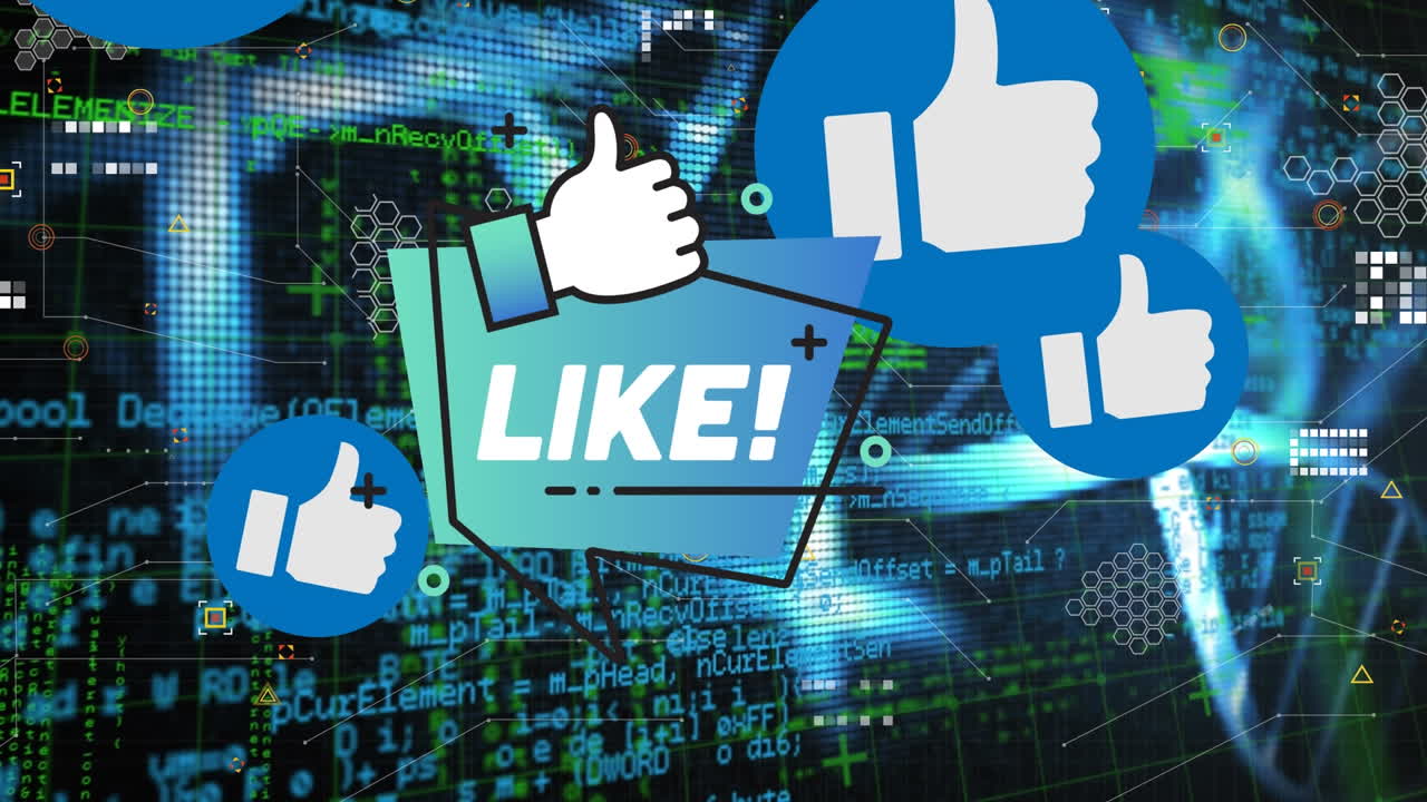 데이터 처리 및 dna 스트랜드에 대한 아이콘과 같은 텍스트의 애니메이션