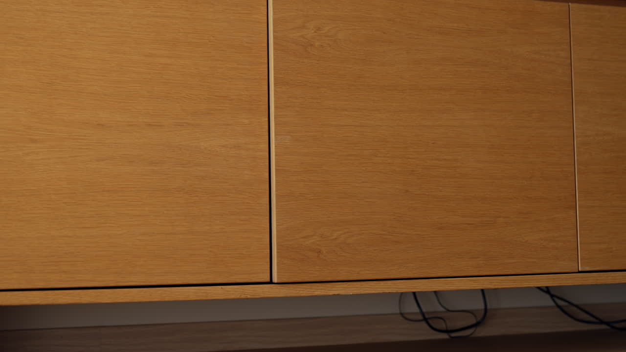 Door of commode opens and a little kid hiding inside appears. Playful toddler smiles to camera