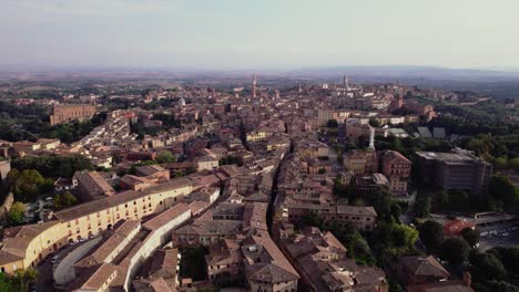 forward moving shot over siena, italy