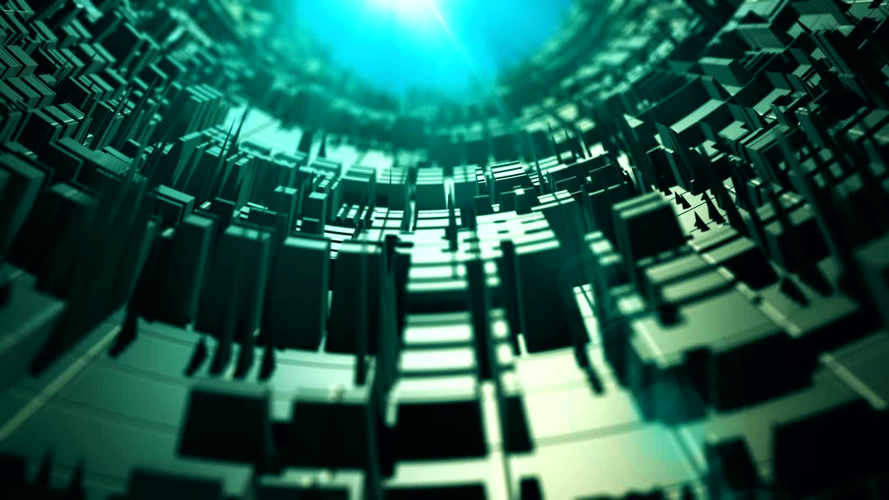 View from spacecraft to open space. Space station in universe.