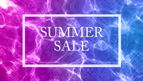 4k loopable bicolor slow motion water ripple with framed "summer sale" text