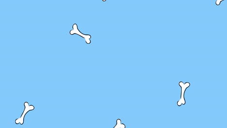 animation of multiple white bones on blue background