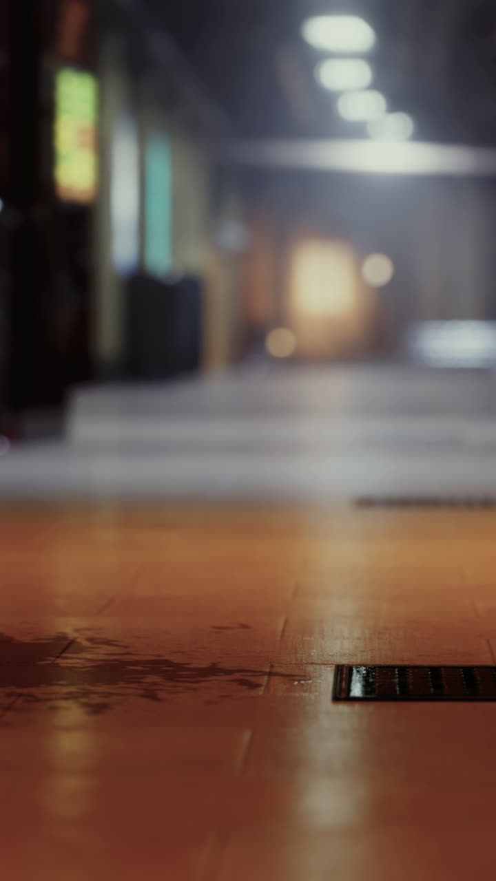 어두운 복도에서 은 바닥