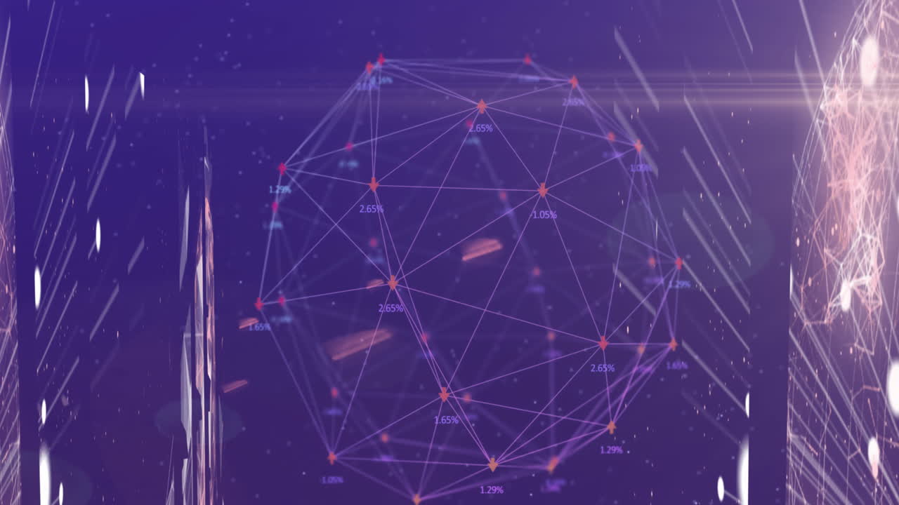 Globe of arrows with increasing numbers spinning against blue background