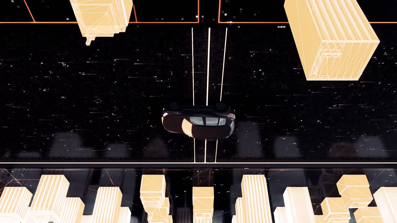 자동차 와 함께 도시 거리 의 공중 풍경