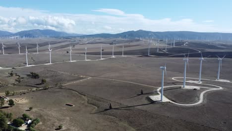 wind turbines near zahara in the south of spain, sunny weather