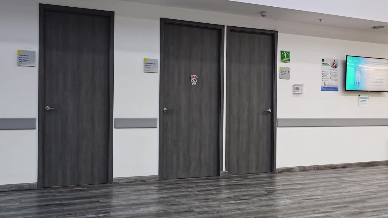 Medical office doors in a private clinic in Mexico City