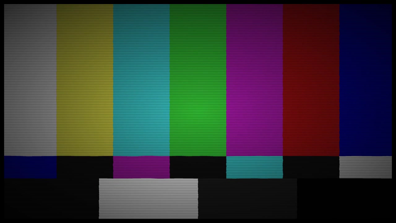 SMPTE Color Bars Test Pattern with Glitch Effects