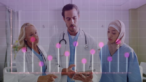 animation of digital data processing over diverse doctors