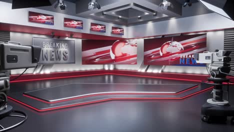 modern news studio set