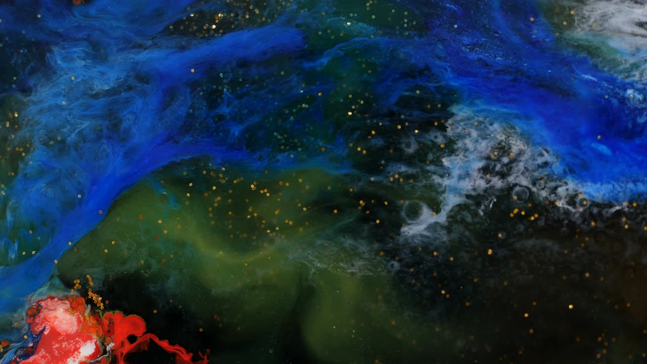 el humo azul y verde se extiende en venas sobre un fondo dorado brillante. textura de varios niveles, transparencia. arte de resina. arte fluido. abstracciones líquidas. espacios de tinta profunda.