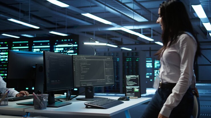 Data center network engineer managing infrastructure