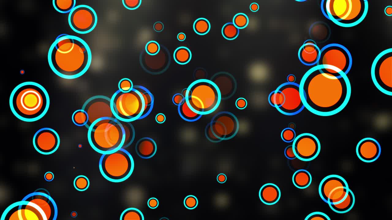 esferas de colores y trazos, generados por computadora. renderización 3d de fondo abstracto de partículas redondas