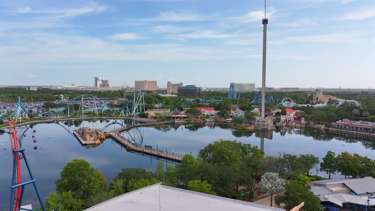 Aerial view of SeaWorld theme park