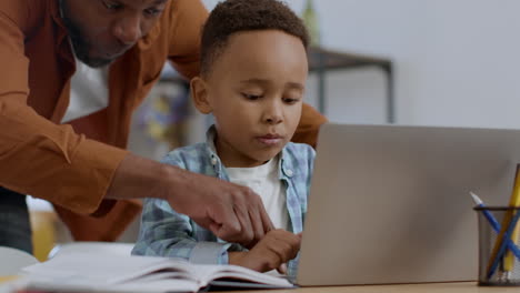 father and son learning together