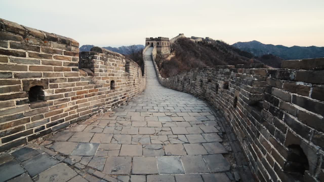 Gekippte Ansicht der Großen Mauer in China