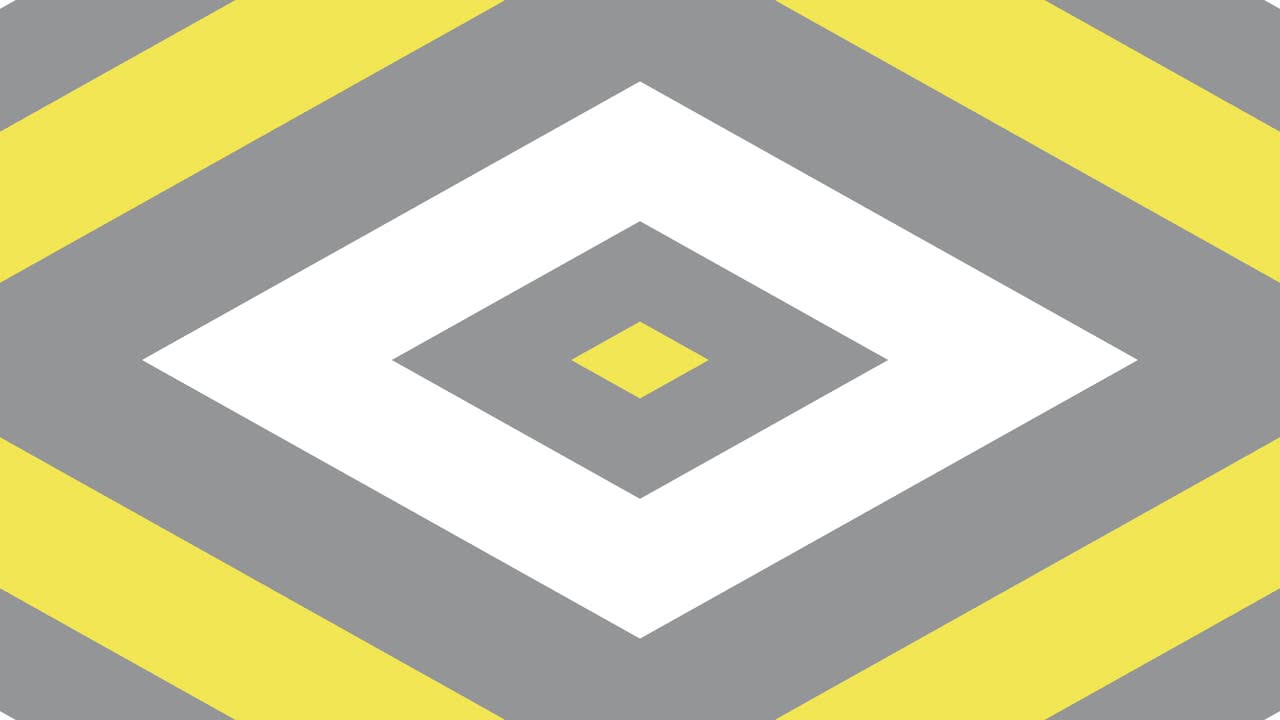 fondo de rombos de zoom amarillo, gris y blanco. animación de bucle gráfico de movimiento simple