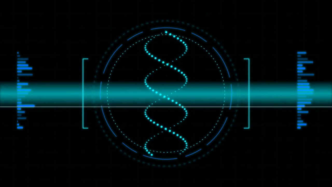 Digital DNA Helix Rotating in Futuristic Medical Interface