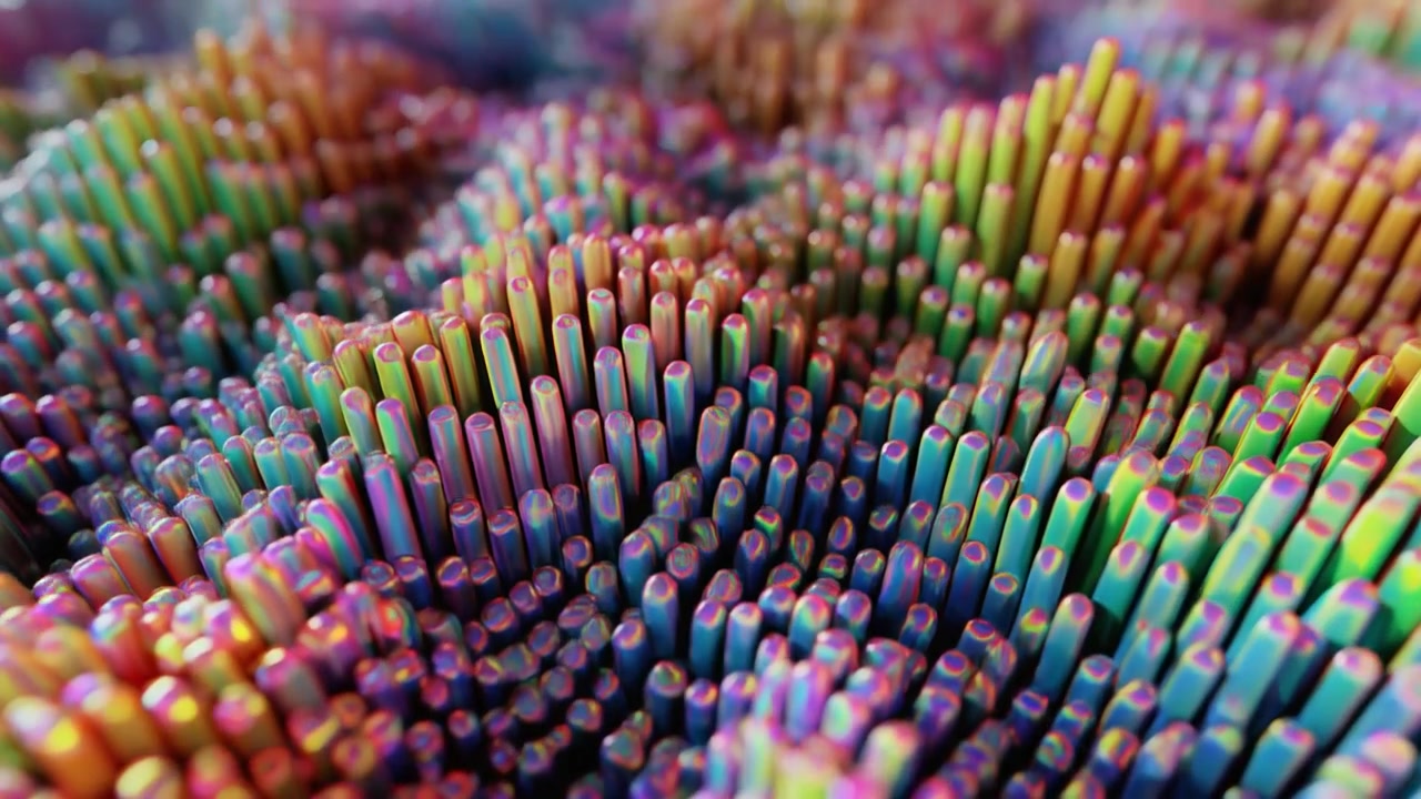 Abstraktní 3D animace barevných pohybujících se válců