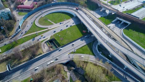 Aerial-view-of-a-freeway-intersection