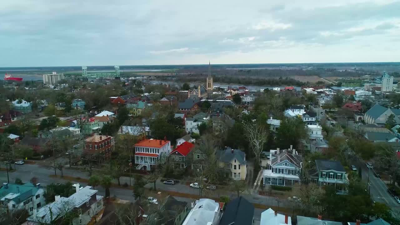 vista aérea del barrio de la ciudad de wilmington